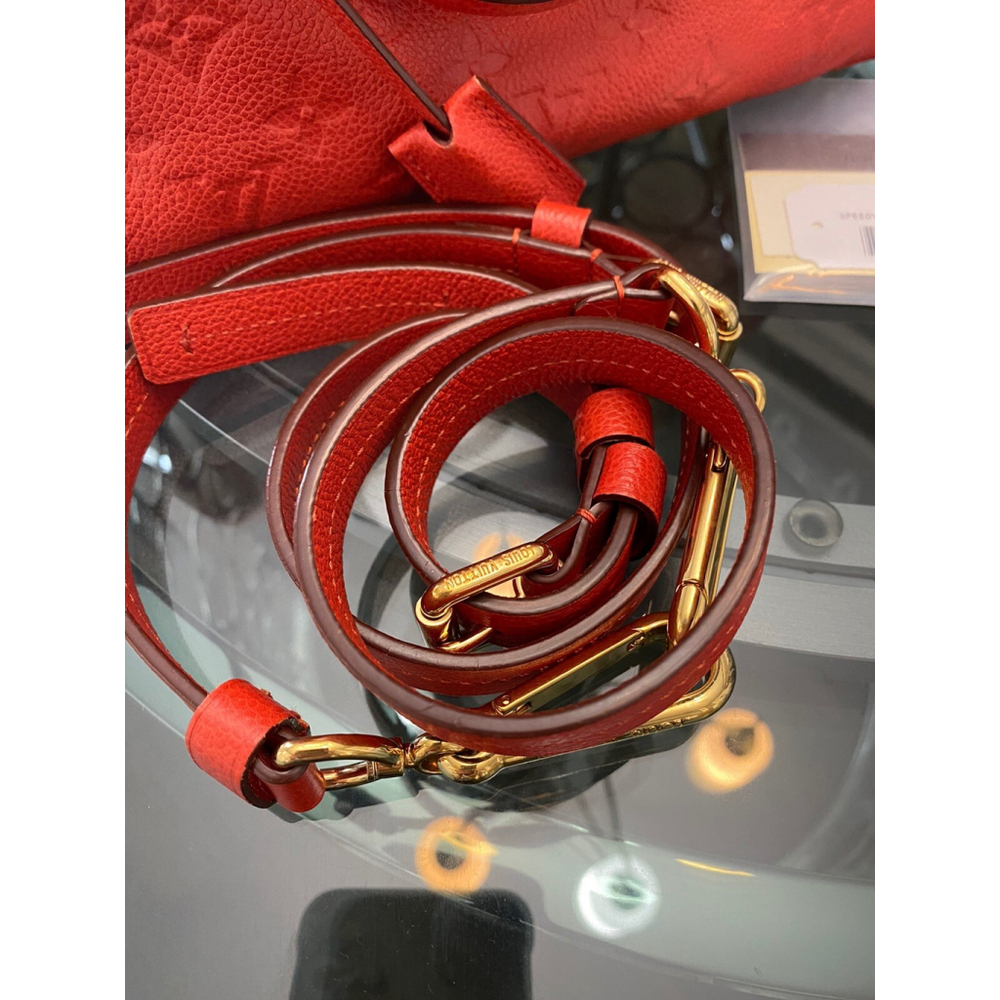 LOUIS VUITTON MONOGRAM EMPREINTE SPEEDY 25 BANDOULIERE RED AUTHENTIC - Picture 12 of 15